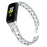 G Shape Rhinestone Decor Metal Watchband for Samsung Galaxy Fit SM-R370 - Silver - 2
