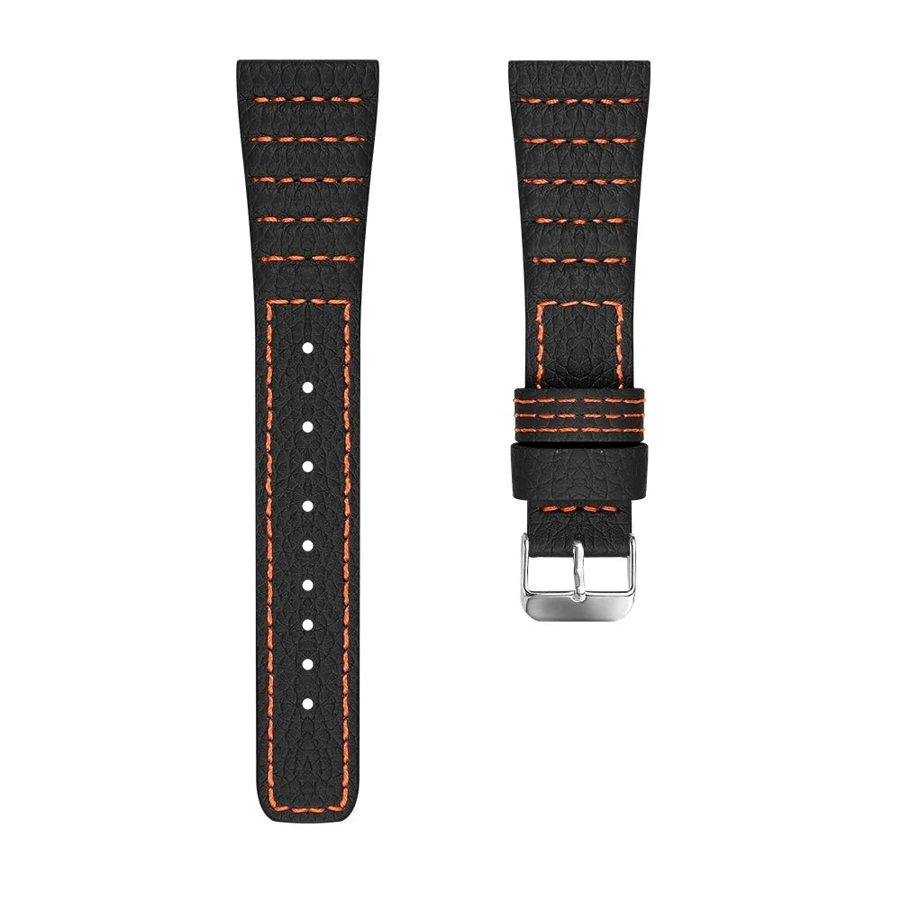 20mm Genuine Cowhide Leather Smart Watch Band Strap for Samsung Galaxy Watch 42mm - Black - 1