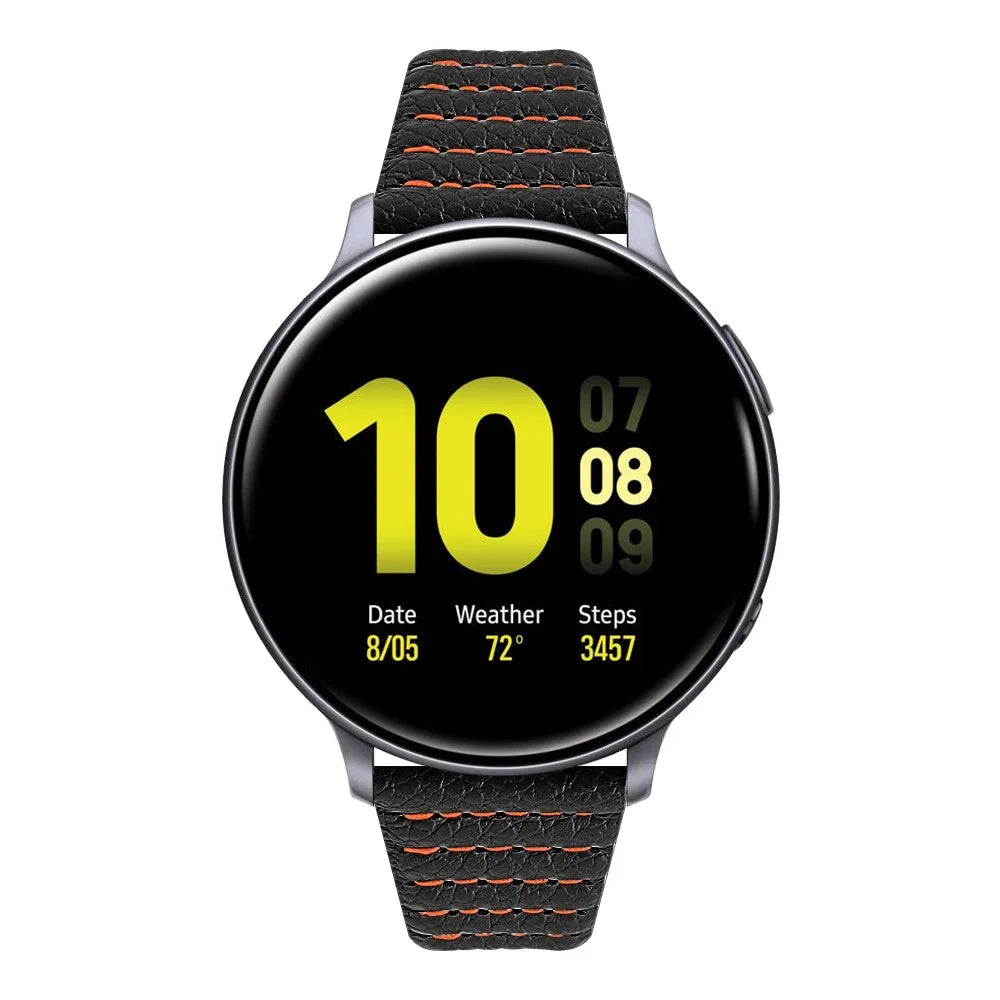 20mm Genuine Cowhide Leather Smart Watch Band Strap for Samsung Galaxy Watch 42mm - Black - 2