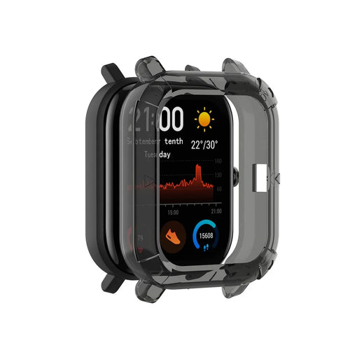 Soft Clear TPU Watch Protective Cover for Huami Amazfit GTS Watch - Transparent Black - 1