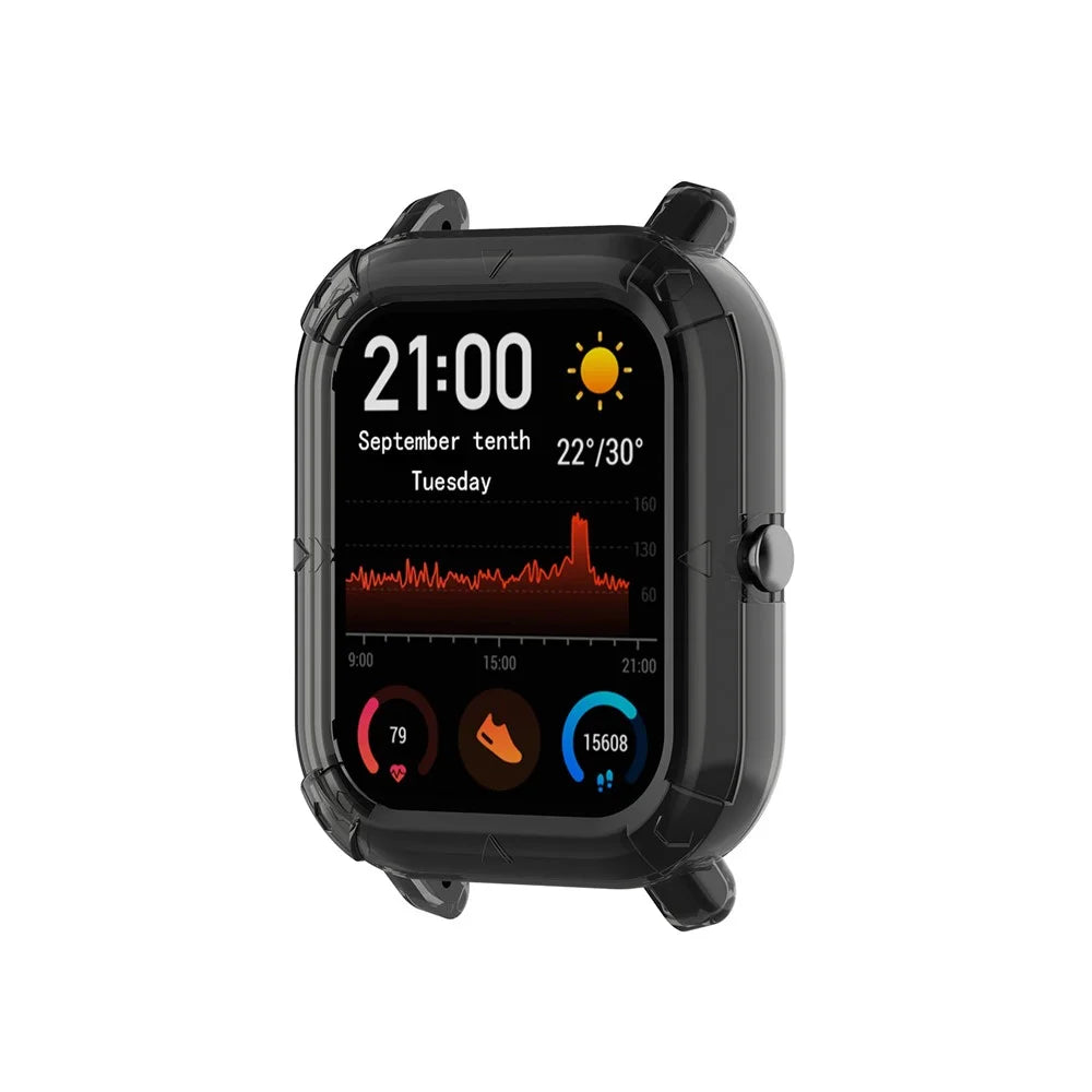 Soft Clear TPU Watch Protective Cover for Huami Amazfit GTS Watch - Transparent Black - 2