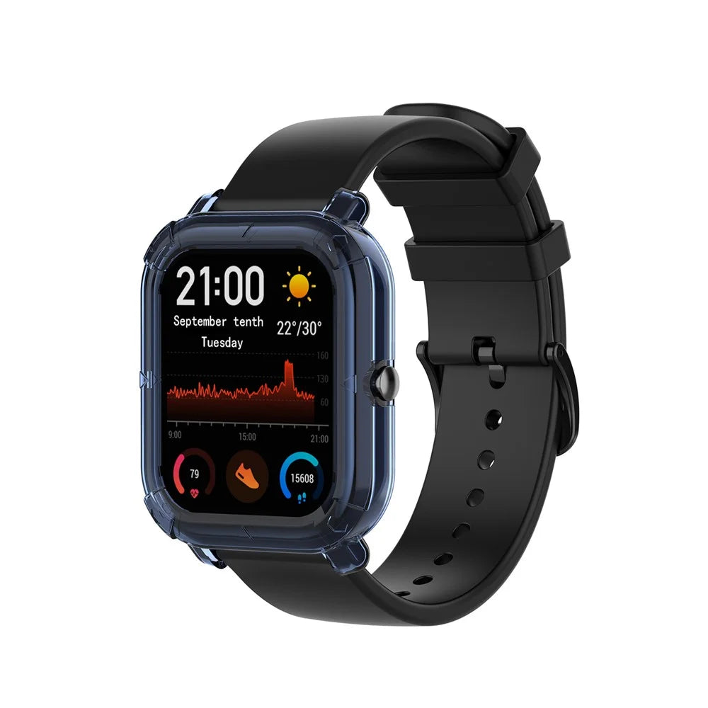 Soft Clear TPU Watch Protective Cover for Huami Amazfit GTS Watch - Transparent Black - 7