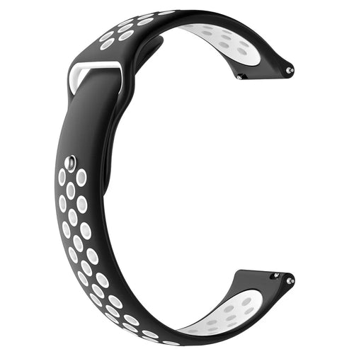 18mm Two-color Silicone Wrist Strap for Huawei Watch / TalkBand B5 - Black / White - 1
