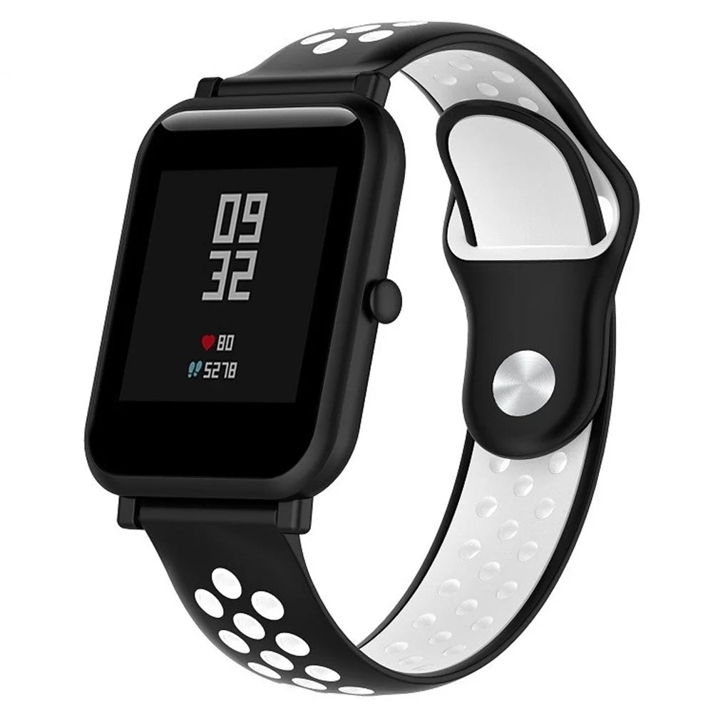 18mm Two-color Silicone Wrist Strap for Huawei Watch / TalkBand B5 - Black / White - 2