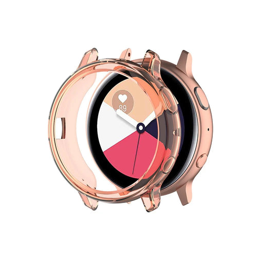 Transparent TPU Cover Bumper Frame Case for Samsung Galaxy Watch Active2 40mm R830 - Orange - 1