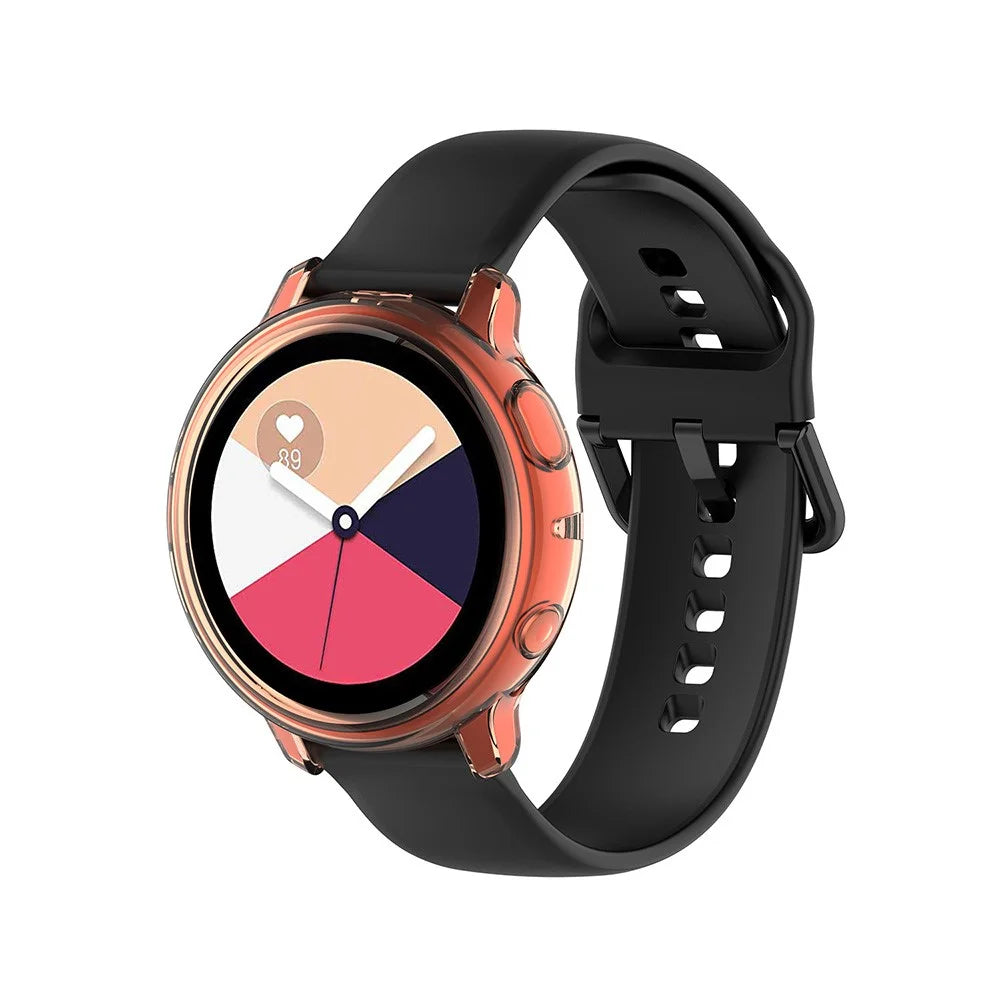 Transparent TPU Cover Bumper Frame Case for Samsung Galaxy Watch Active2 40mm R830 - Orange - 2