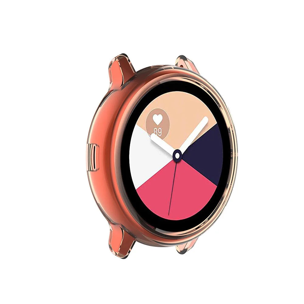 Transparent TPU Cover Bumper Frame Case for Samsung Galaxy Watch Active2 40mm R830 - Orange - 6