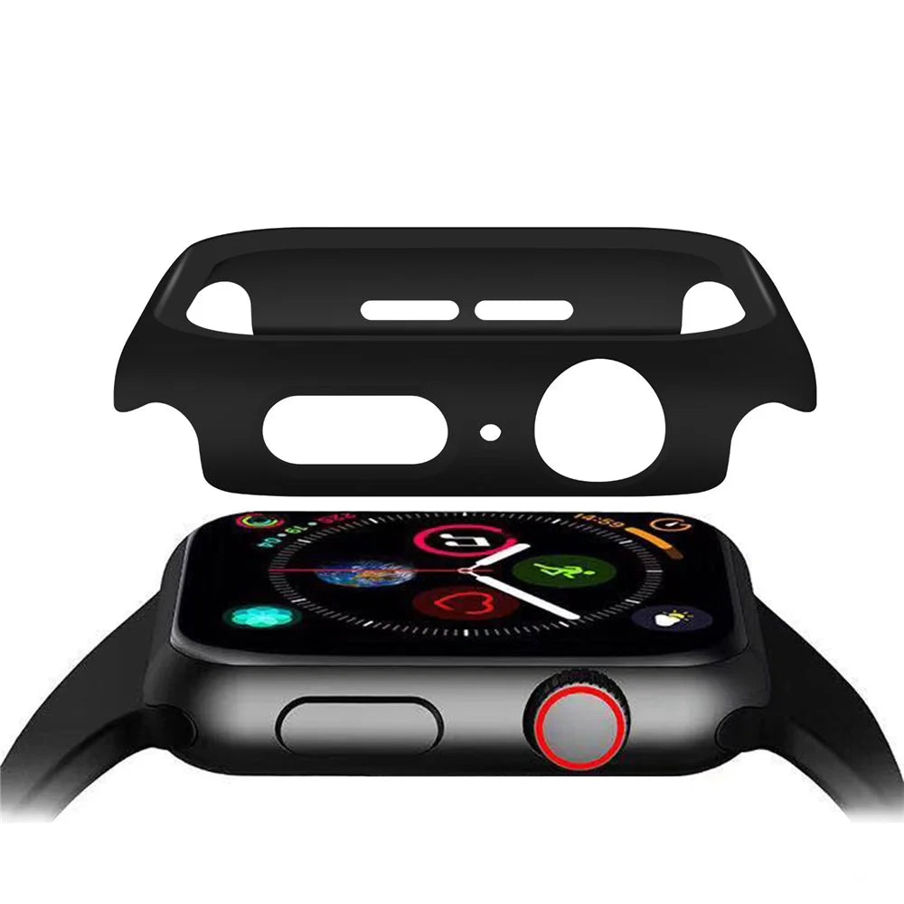 For Apple Watch Series 3 / 2 42mm PC Protective Frame + Tempered Glass Watch Film - Black - 7