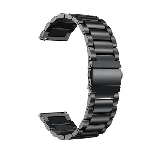 20mm 3 Beads Stainless Steel Smart Watch Replacement Butterfly Buckle Strap for Samsung Galaxy Gear S2 Sport/Galaxy Watch Active 2 - Black - 1