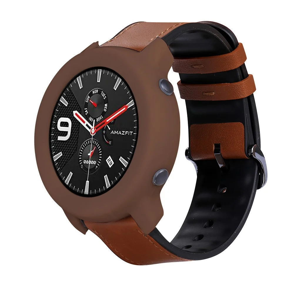 Silicone Frame Bumper Case for Huami Amazfit GTR 42mm - Coffee - 4