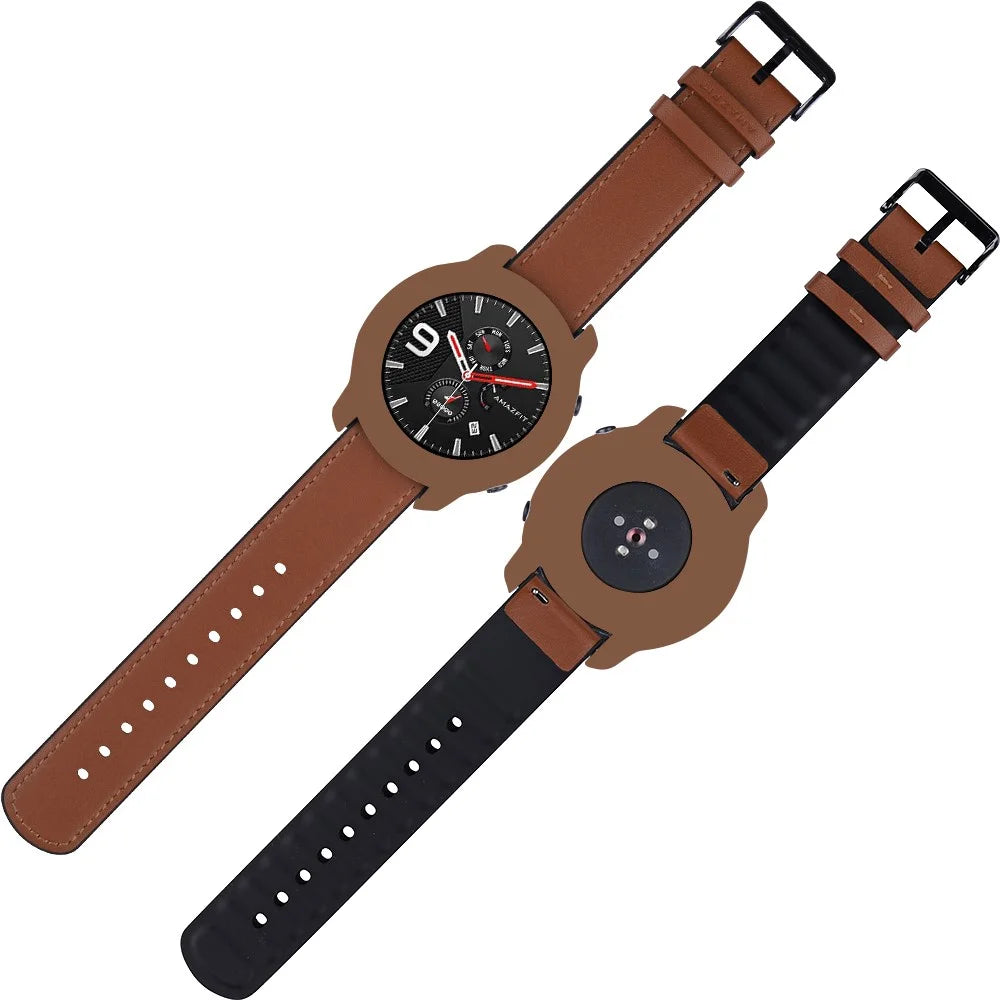 Silicone Frame Bumper Case for Huami Amazfit GTR 42mm - Coffee - 5