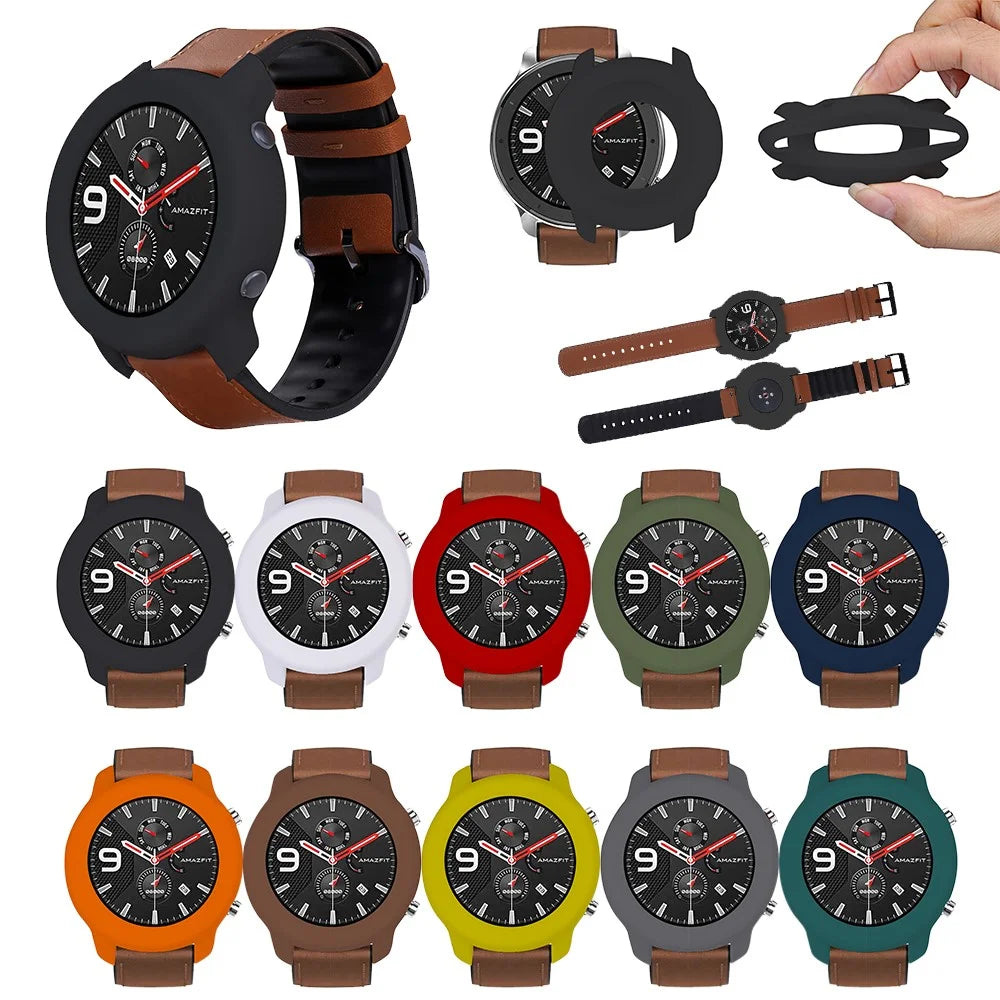 Silicone Frame Bumper Case for Huami Amazfit GTR 42mm - Coffee - 7