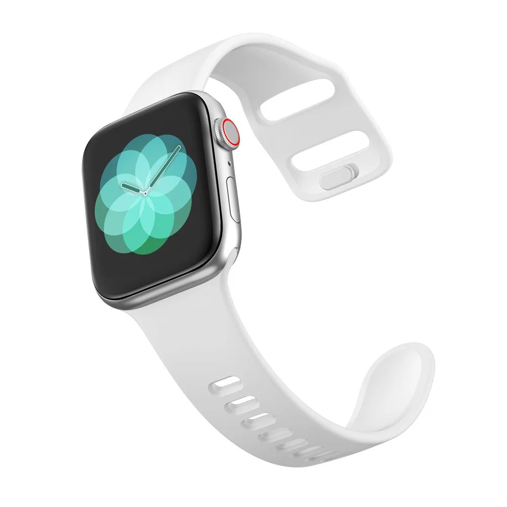 Silicone Smart Watch Replacement Strap for Apple Watch Series 11 10 42mm / 9 8 7 41mm / SE3 SE2 SE 6 5 4 40mm / 3 2 1 38mm - White - 2