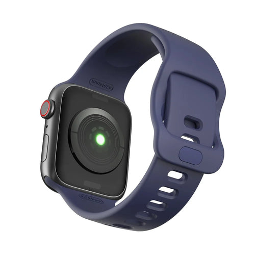 For Apple Watch Ultra 3 2 1 49mm / Series 11 10 46mm / 9 8 7 45mm / SE3 SE2 SE 6 5 4 44mm / 3 2 1 42mm Silicone Smart Watch Band  - Dark Blue - 1