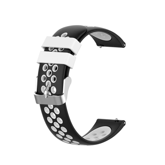 18mm Dual Color Silicone Smart Watch Band for Xiaomi Mi Watch - Black/White - 1