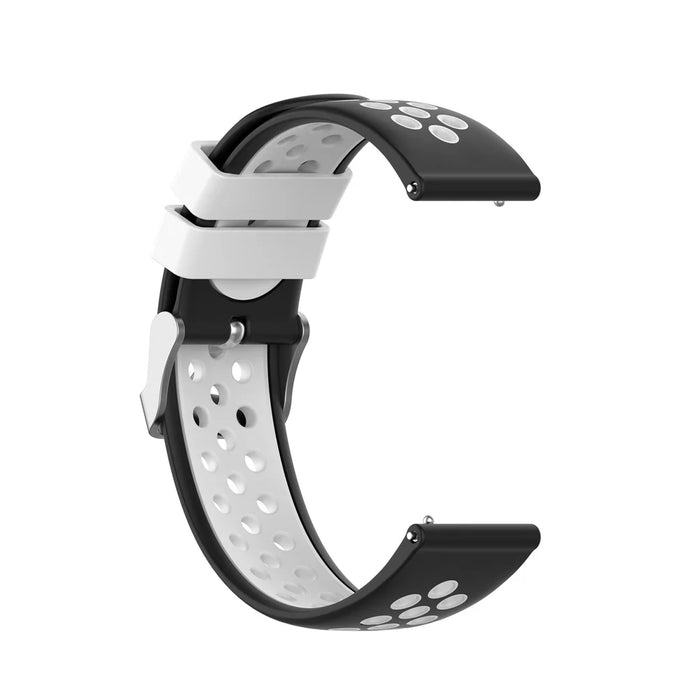 18mm Dual Color Silicone Smart Watch Band for Xiaomi Mi Watch - Black/White - 3