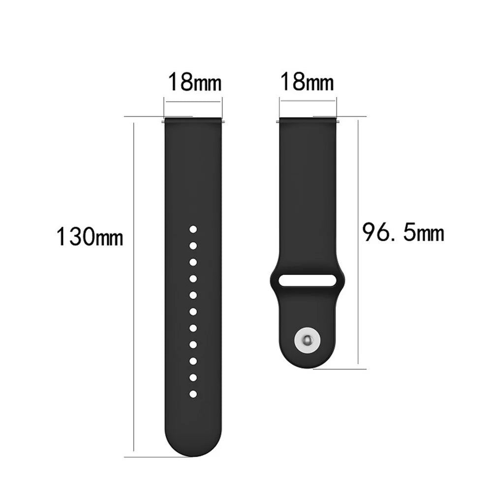 18mm Solid Color Silicone Smart Watch Replacement Strap for Xiaomi Mi Watch - Black - 3