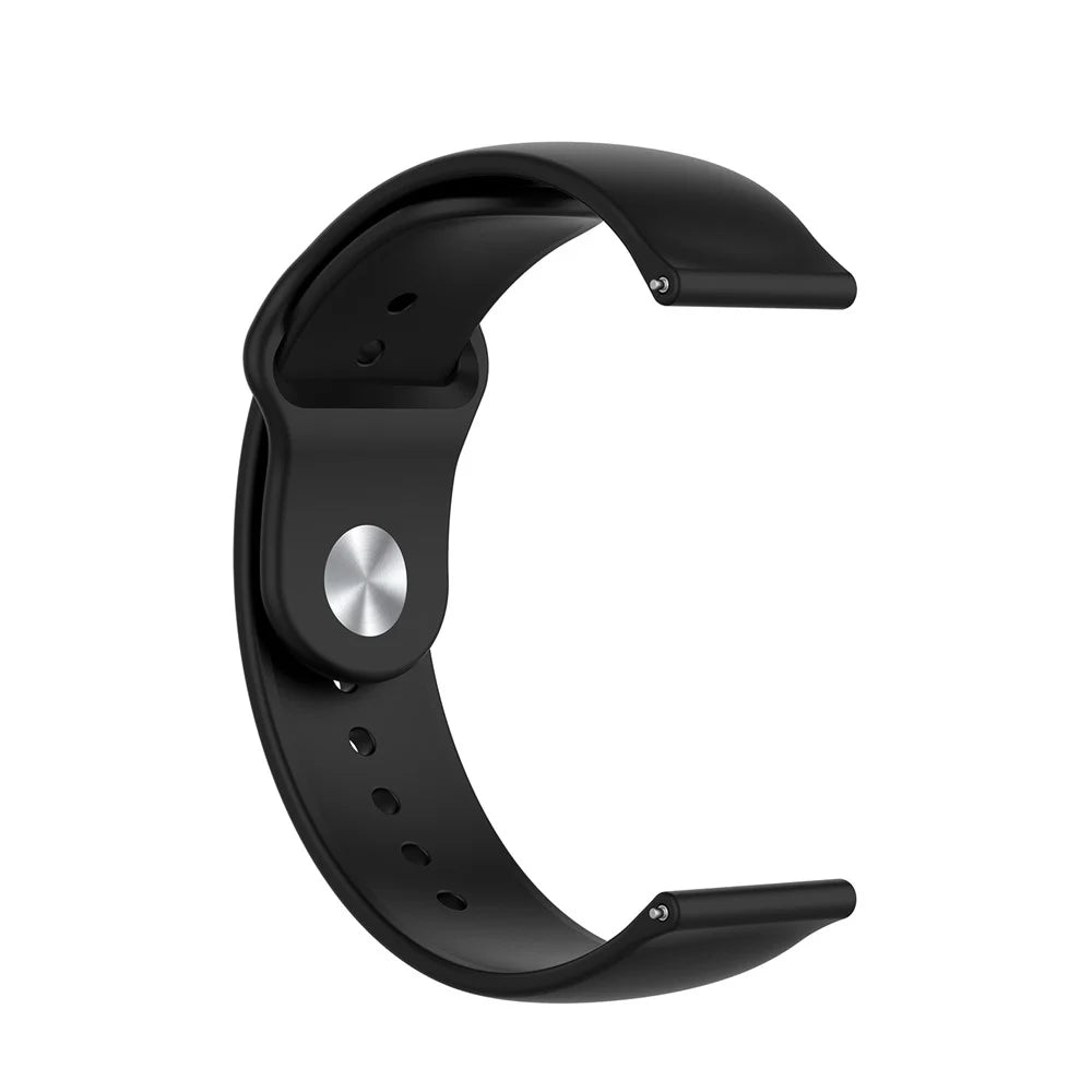 18mm Solid Color Silicone Smart Watch Replacement Strap for Xiaomi Mi Watch - Black - 4