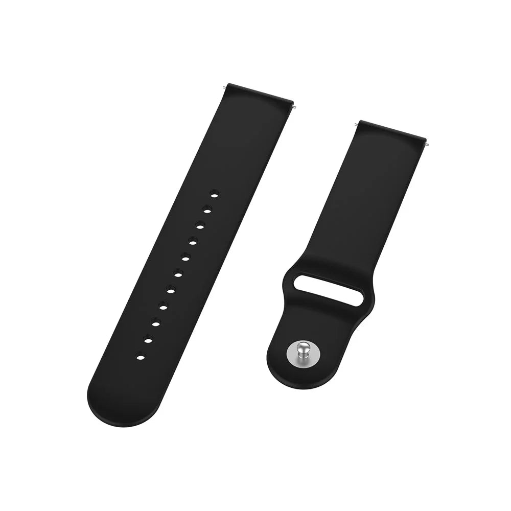 18mm Solid Color Silicone Smart Watch Replacement Strap for Xiaomi Mi Watch - Black - 6