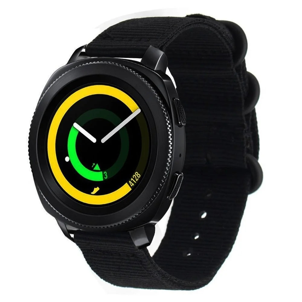 22mm Buckle Closure Nylon Watch Strap for Samsung Galaxy Watch 46mm/Huawei Watch GT 46mm - Black - 2