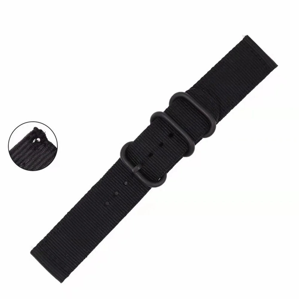 22mm Buckle Closure Nylon Watch Strap for Samsung Galaxy Watch 46mm/Huawei Watch GT 46mm - Black - 3
