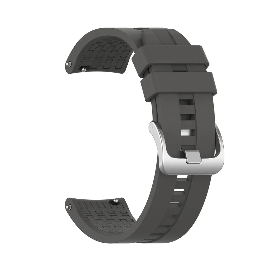 For Huawei Watch GT 46mm Sports Silicone Watch Band Wrist Strap Replacement 22mm - Dark Grey - 1