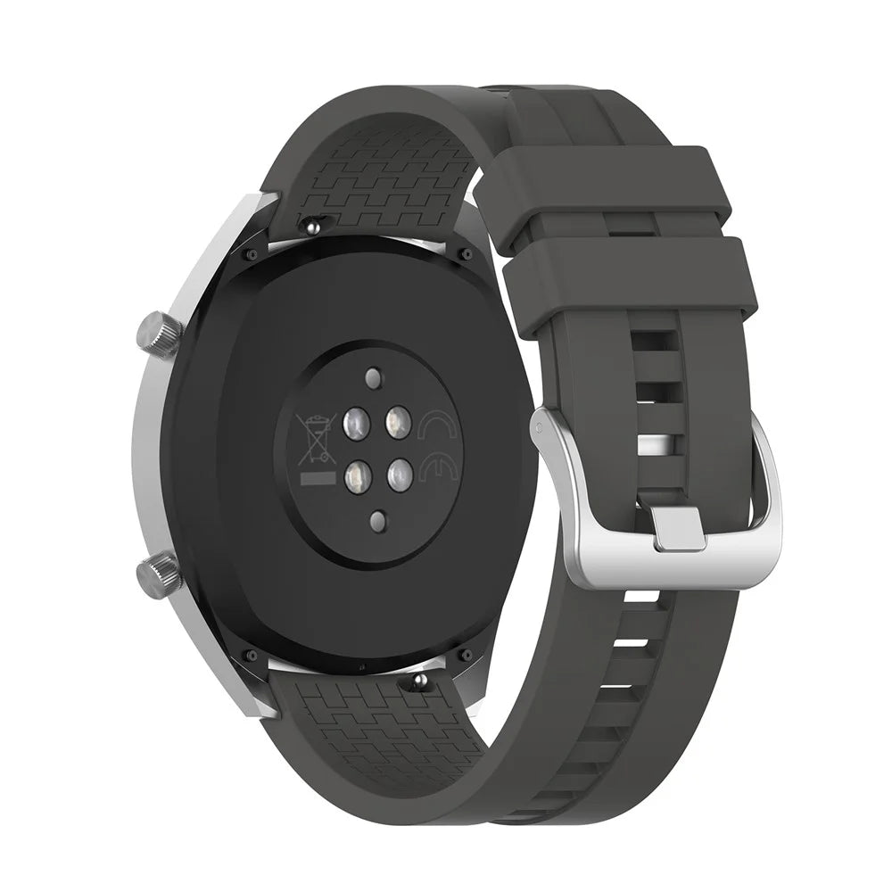 For Huawei Watch GT 46mm Sports Silicone Watch Band Wrist Strap Replacement 22mm - Dark Grey - 2