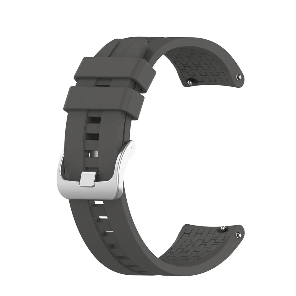 For Huawei Watch GT 46mm Sports Silicone Watch Band Wrist Strap Replacement 22mm - Dark Grey - 5