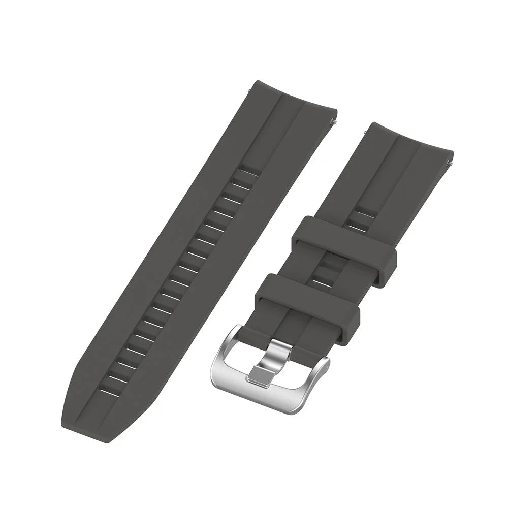 For Huawei Watch GT 46mm Sports Silicone Watch Band Wrist Strap Replacement 22mm - Dark Grey - 7