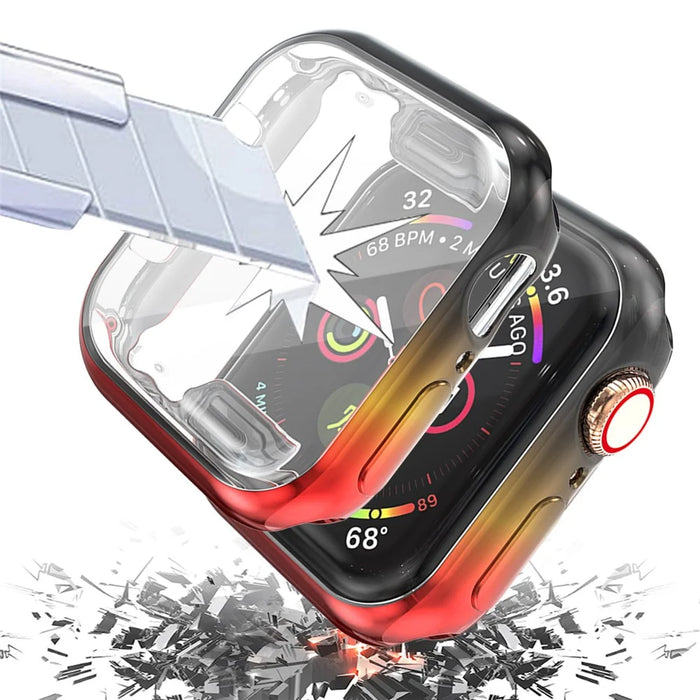 Colorful TPU Watch Protective Case for Apple Watch Series 3/2/1 38mm - Black/Yellow/Red - 3