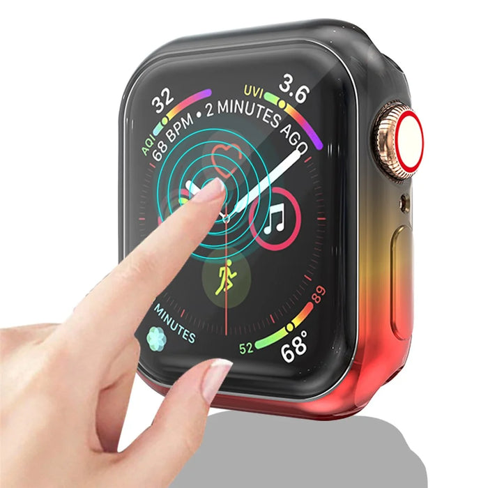 Colorful TPU Watch Protective Case for Apple Watch Series 3/2/1 38mm - Black/Yellow/Red - 5