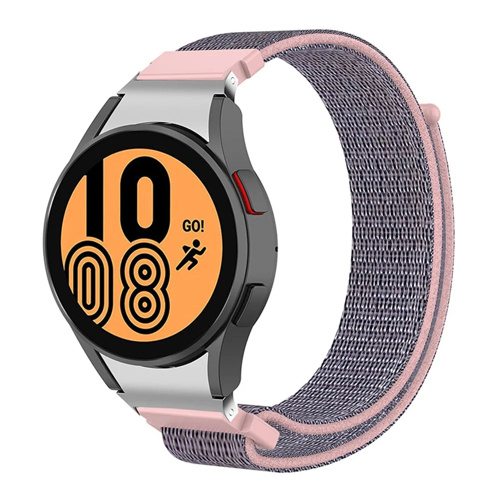20mm Nylon Sport Loop Watch Band Soft Replacement Wristband for Samsung Galaxy Watch6 40mm 44mm / Watch6 Classic 43mm 47mm / Watch 5 40mm 44mm / 5 Pro 45mm / Watch4 40mm 44mm - Pink / Blue - 2