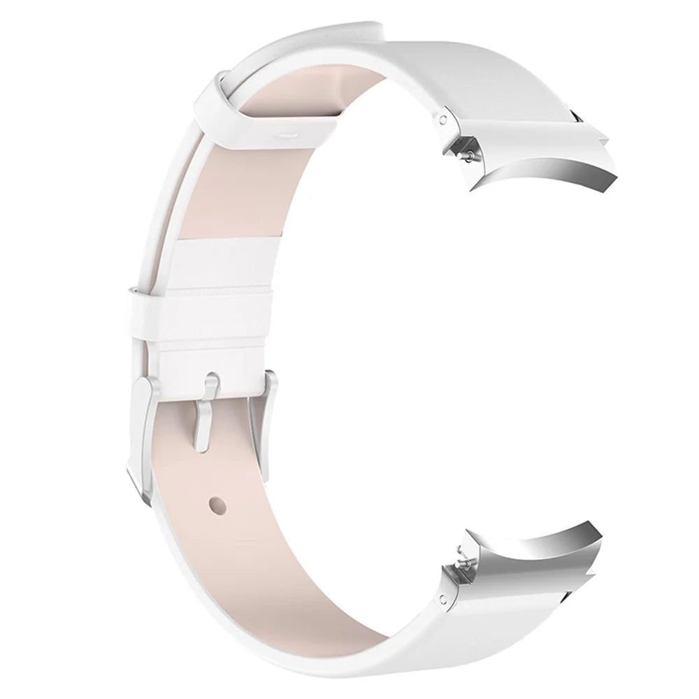 20mm Genuine Leather Watch Strap Business Replacement Band for Samsung Galaxy Watch6 40mm 44mm / Watch6 Classic 43mm 47mm / Watch 5 40mm 44mm / 5 Pro 45mm / Watch4 40mm 44mm - White - 2