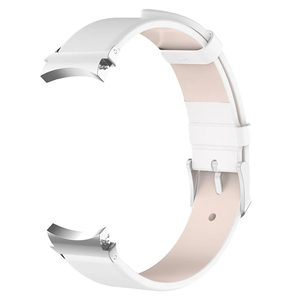 20mm Genuine Leather Watch Strap Business Replacement Band for Samsung Galaxy Watch6 40mm 44mm / Watch6 Classic 43mm 47mm / Watch 5 40mm 44mm / 5 Pro 45mm / Watch4 40mm 44mm - White - 3