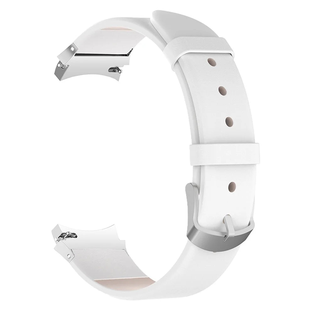 20mm Genuine Leather Watch Strap Business Replacement Band for Samsung Galaxy Watch6 40mm 44mm / Watch6 Classic 43mm 47mm / Watch 5 40mm 44mm / 5 Pro 45mm / Watch4 40mm 44mm - White - 4