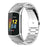 3 Beads Metal Wrist Strap Replacement Smart Watch Band for Fitbit Charge 5 - Silver - 2