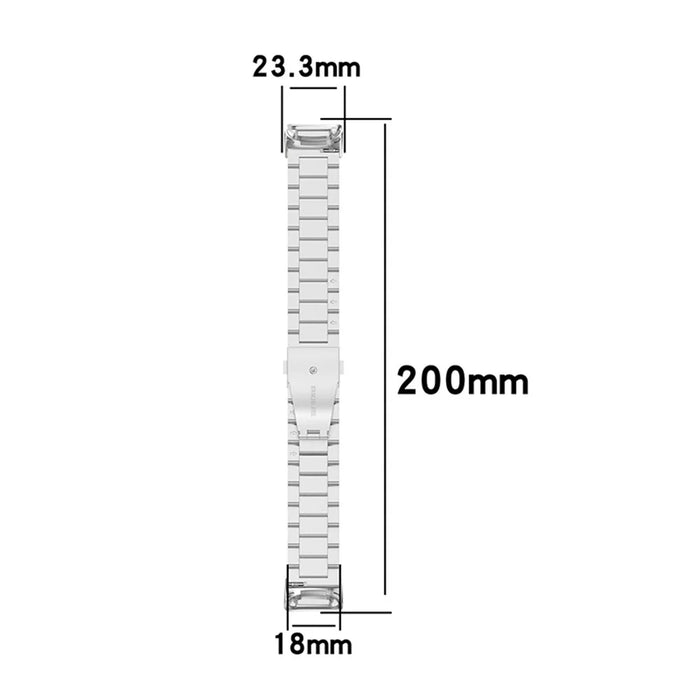 3 Beads Stainless Steel Smart Watch Strap Metal Wristband Replacement for Fitbit Charge 6 / 5 - Silver - 6