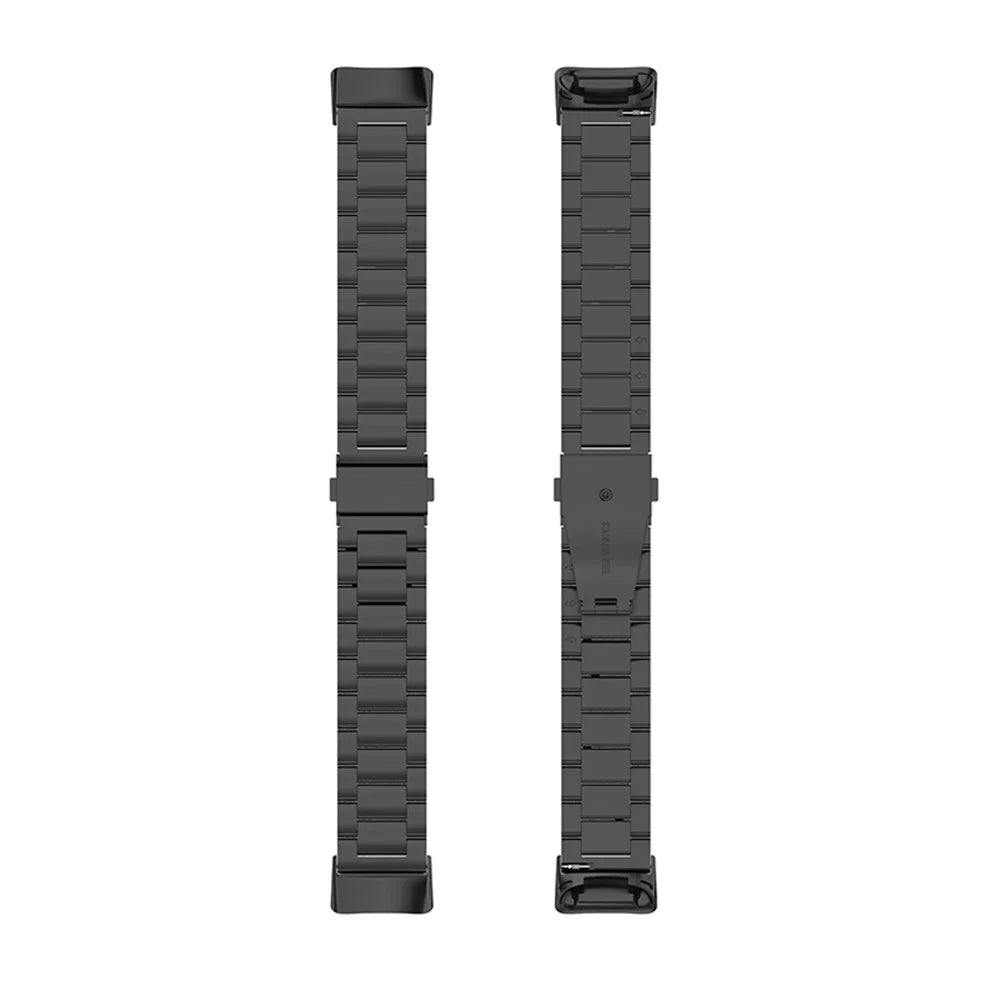 Stylish 3-Bead Stainless Steel Wrist Strap Replacement Smart Watch Band for Fitbit Charge 6 / 5 - Black - 5