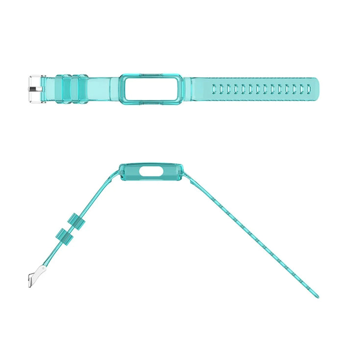 Transparent TPU Watch Case Protector + Adjustable Watch Band for Fitbit Luxe/Inspire HR/Ace 2 3 - Transparent Blue - 5