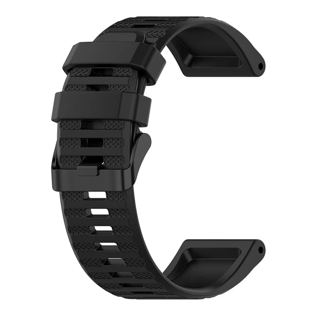 22mm Solid Color Silicone Watch Strap Wrist Band for Garmin Forerunner 570 47mm / Fenix 3 5 6 7 / Descent G1 / Forerunner 935 / 945 / 955 - Black - 3