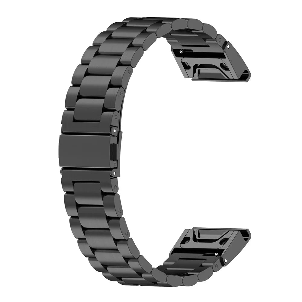 For Garmin Fenix 8 / E 47mm / 7 / 6 GPS / 5 Stainless Steel Watch Strap 22mm Quick Release Watchband with Folding Clasp - Black - 3