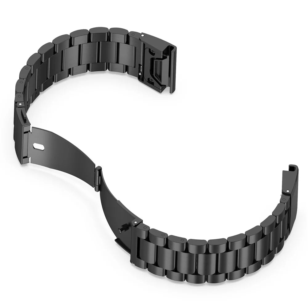 For Garmin Fenix 8 / E 47mm / 7 / 6 GPS / 5 Stainless Steel Watch Strap 22mm Quick Release Watchband with Folding Clasp - Black - 4