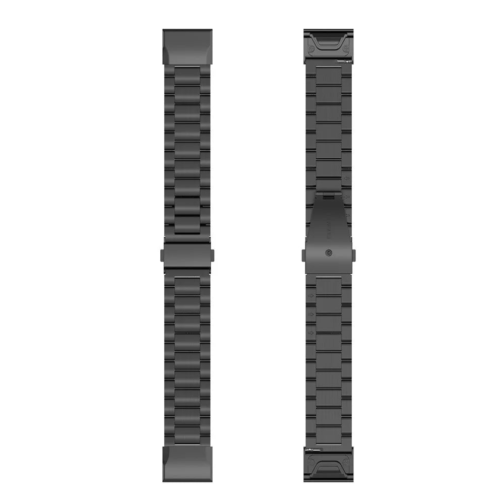 For Garmin Fenix 8 / E 47mm / 7 / 6 GPS / 5 Stainless Steel Watch Strap 22mm Quick Release Watchband with Folding Clasp - Black - 5