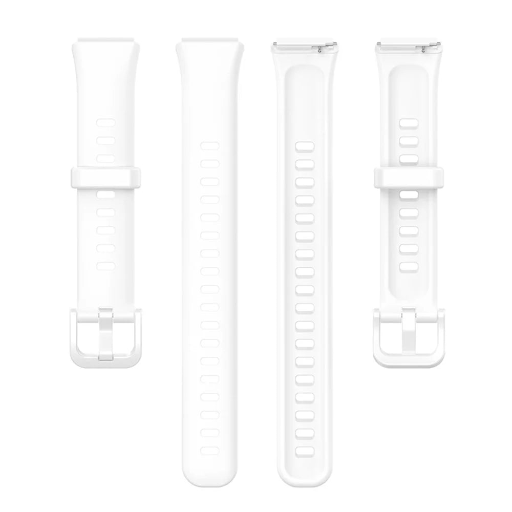 For Huawei Band 7 Anti-scratch Soft Silicone Watch Band Replacement Wrist Strap - White - 5