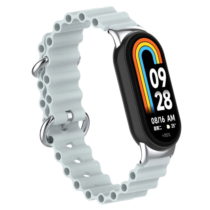 For Xiaomi Smart Band 9 NFC / 9 / 8 NFC / 8 Ocean Band Adjustable Loop Sport Watch Strap with Connector - Grey - 2