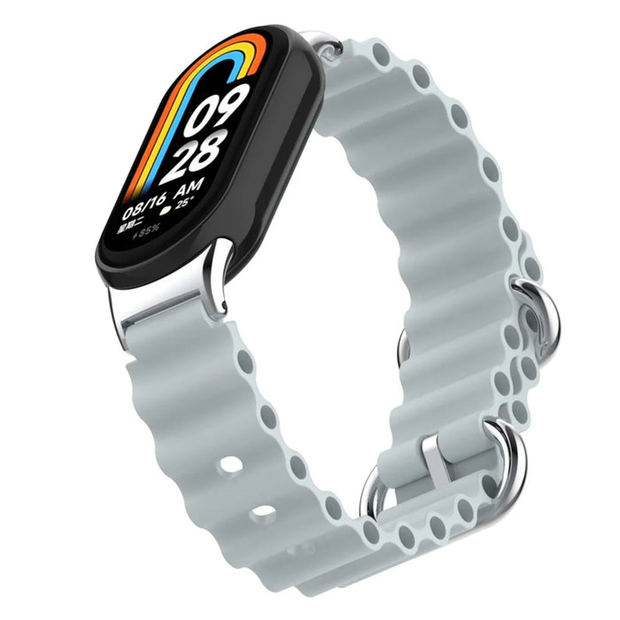 For Xiaomi Smart Band 9 NFC / 9 / 8 NFC / 8 Ocean Band Adjustable Loop Sport Watch Strap with Connector - Grey - 4