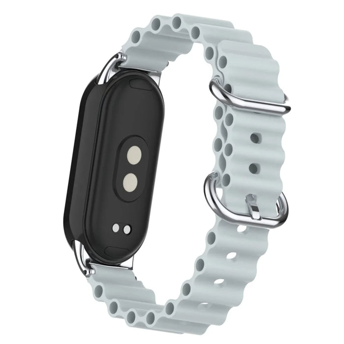 For Xiaomi Smart Band 9 NFC / 9 / 8 NFC / 8 Ocean Band Adjustable Loop Sport Watch Strap with Connector - Grey - 5