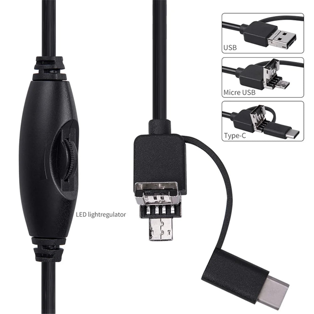 Digital Microscope 3-in-1 USB Endoscope 50X-1000X Magnification 8-LED Mini Camera for Mac Window Android - 3