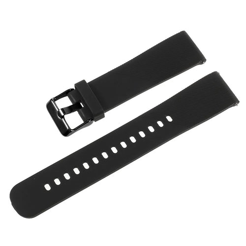 20mm Soft TPU Watch Band Strap for Samsung Gear S2 Classic / Garmin Vivoactive 3 / Amazfit Youth - Black - 1