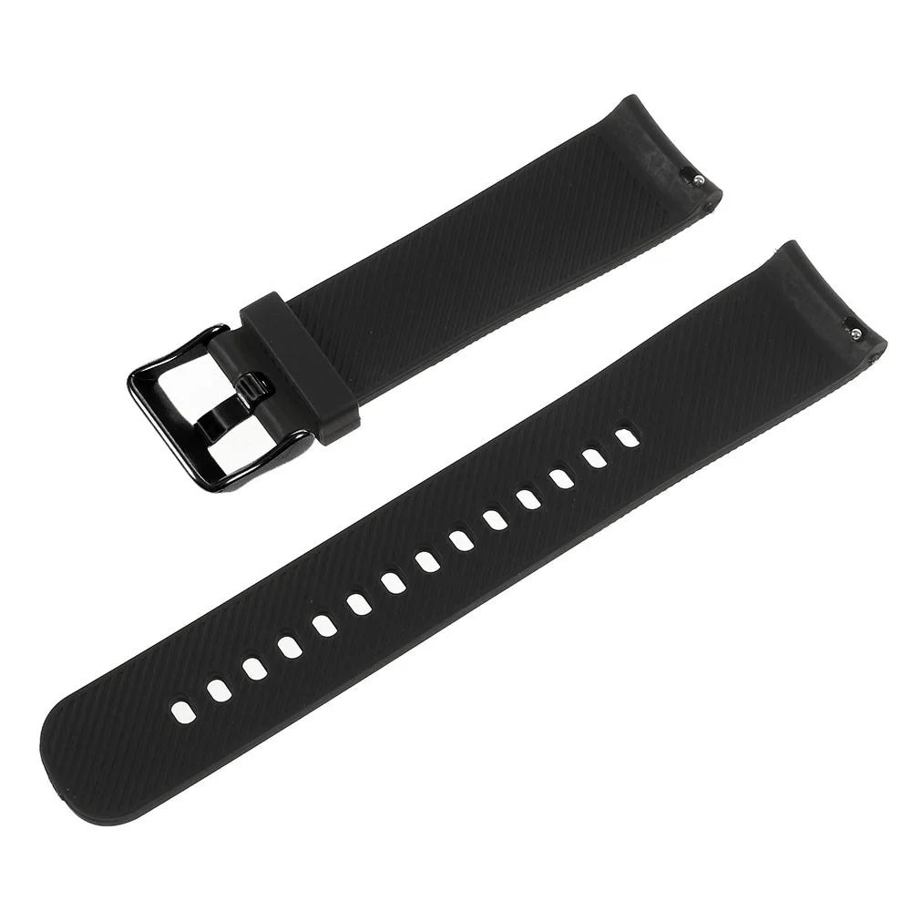 20mm Soft TPU Watch Band Strap for Samsung Gear S2 Classic / Garmin Vivoactive 3 / Amazfit Youth - Black - 2